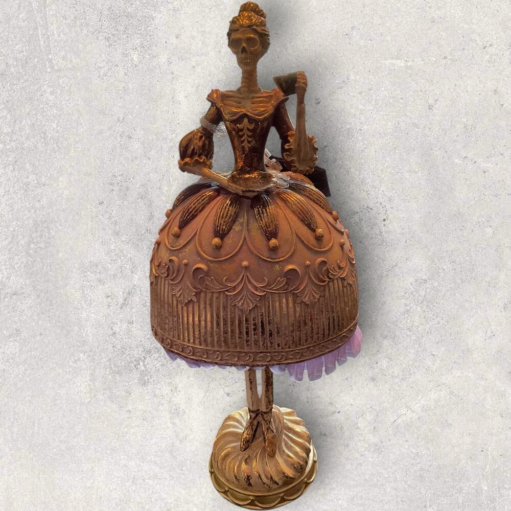 Bella Lux Skeleton Lady Figurine Victorian Gothic Halloween Decor NWT